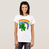 Good Luck Shamrock, Rainbow en Hoefijzer T-Shirt (Voorkant volledig)
