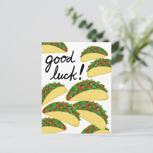 GOOD LUCK Taco Avalanche Delicious Briefkaart (Staand voorkant)