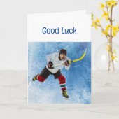 Good Luck wenst Ice Hockey Sport Kaart (Gele Bloem)