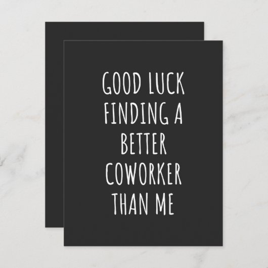 GOod Luck zoekt beter co-Worker dan ik Bedankkaart (Voorkant / Achterkant)