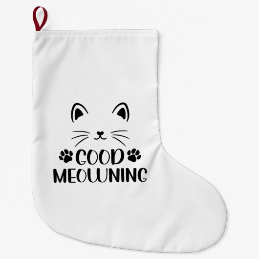 Good Meowning Cute Tee Graphic For Cat Grote Kerstsok (Voorkant)