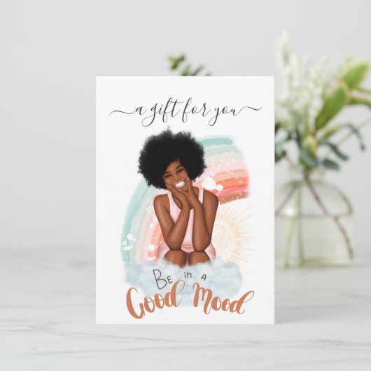 Good Mood Black Woman Cadeaubon (Staand voorkant)