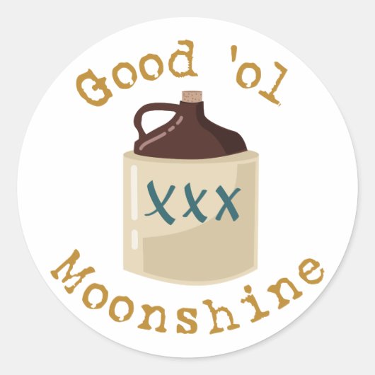Good Moonshine Ronde Sticker (Voorkant)