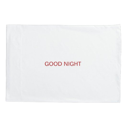 Good Morning and Good Night Red Text Pillowcases Kussensloop (Achterkant-Links)