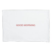 Good Morning and Good Night Red Text Pillowcases Kussensloop (Voorkant-Links)