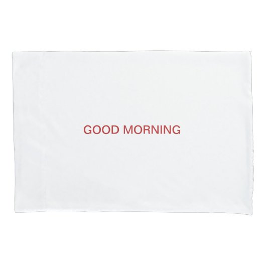 Good Morning and Good Night Red Text Pillowcases Kussensloop (Voorkant-Links)