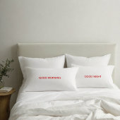 Good Morning and Good Night Red Text Pillowcases Kussensloop
