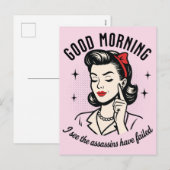 Good Morning Assassins mislukt Humor Feestdagenkaart (Voorkant / Achterkant)