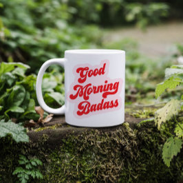 Good Morning Badass | Funny Retro Typografie Koffiemok