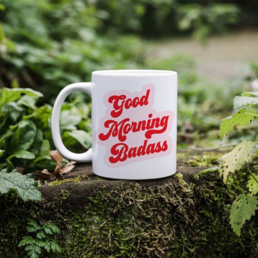Good Morning Badass | Funny Retro Typografie Koffiemok