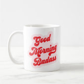 Good Morning Badass | Funny Retro Typografie Koffiemok (Links)