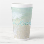 Good Morning Beach Surf Ocean Gezegde Latte Mok (Voorkant)