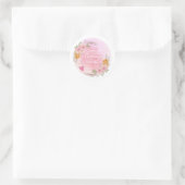 "Good Morning Beauful"-script, roze Floral Ronde Sticker (Tas)