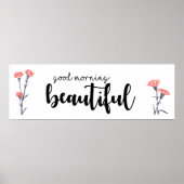 Good morning beautiful with carnations poster (Voorkant)