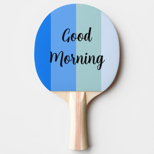 Good Morning Blue Striped Ping Ball Tafeltennisbatje (Voorkant)