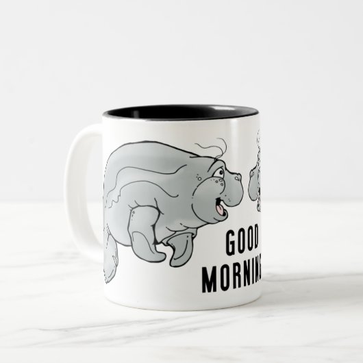 Good Morning Buddy Manatee Coffee Mok (Voorkant links)