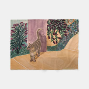 Good Morning Cat Fleece Deken