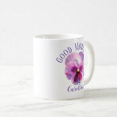 Good Morning Custom Name Pansy Koffiemok (Voorkant rechts)