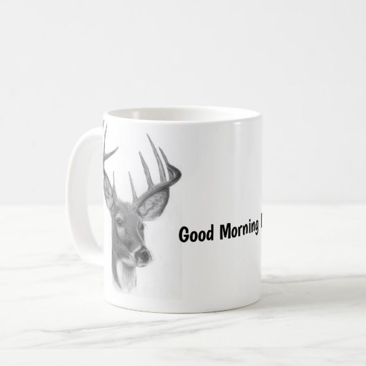 Good Morning Deer Coffee Mok (Voorkant links)