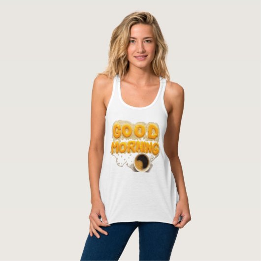 Good Morning Egg & Coffee Cute Breakfast Tee Tanktop (Volledige Voorkant)