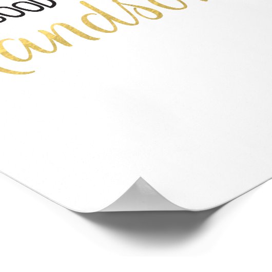 Good Morning Handsome Black & Gold Print (Hoek)