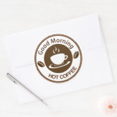 Good Morning Hot Coffee Ronde Sticker (Envelop)