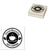 Good Morning Hot Coffee Rubberstempel (Gestempeld)