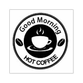 Good Morning Hot Coffee Rubberstempel (Afrduk)