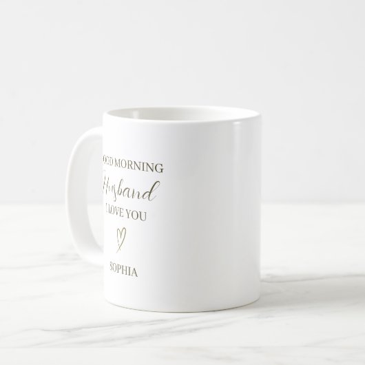 Good Morning Husband Personalized Romantic Gift Koffiemok (Voorkant links)