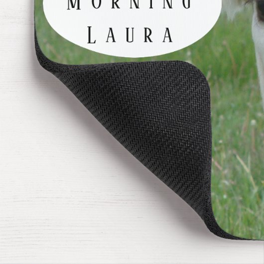 Good Morning Koe Mousepad Muismat (Hoek)