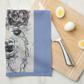 Good Morning Llama Alpaca art Photo Kitchen Towel Theedoek (Quarter Fold)