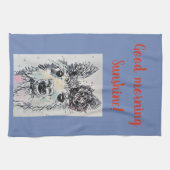 Good Morning Llama Alpaca art Photo Kitchen Towel Theedoek (Horizontaal)