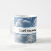 Good Morning Name Beauful Clouds Photo Template Koffiemok (Voorkant links)
