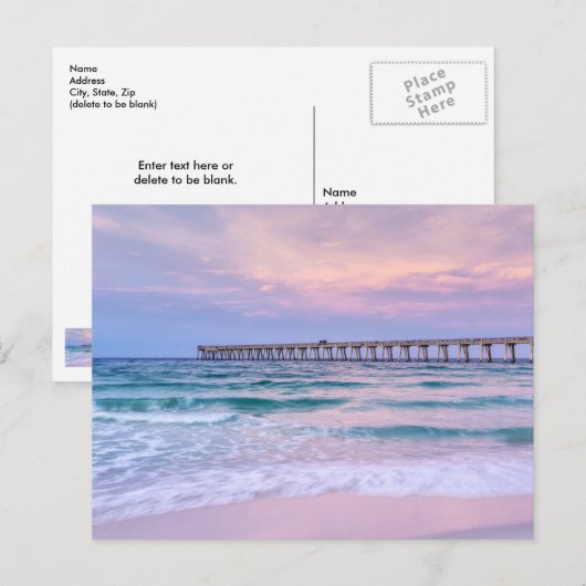 Good Morning Navarre Beach Pier Blank Briefkaart (Voorkant / Achterkant)