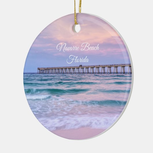 Good Morning Navarre Beach Pier Ornament Souvenir (Links)
