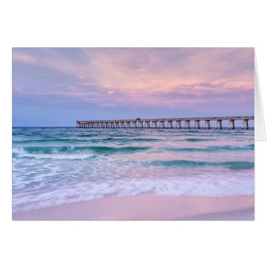 Good Morning Navarre Beach Pier Wenskaart (Voorkant Horizontaal)