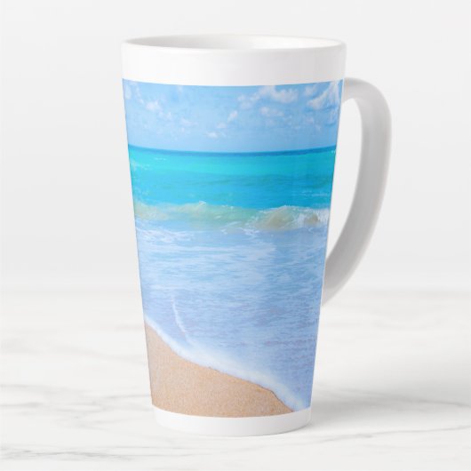 Good Morning Ocean Blue Water Tall Latte Mok (Rechterhoek)