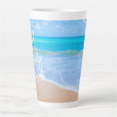 Good Morning Ocean Blue Water Tall Latte Mok (Voorkant)