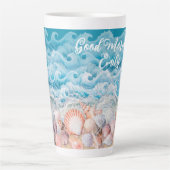 Good Morning Personalized Beach Latte Mug Mok (Voorkant)
