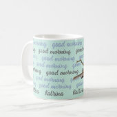 Good Morning Personalized Woodland Chickadee Mok (Voorkant links)