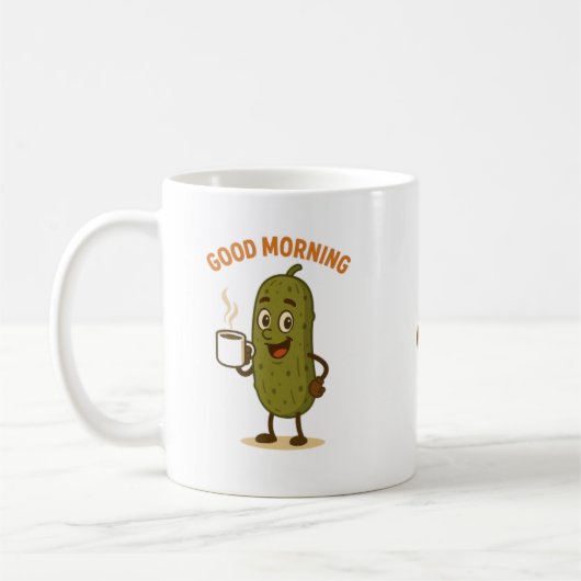 Good Morning Pickle Cartoon-personage Koffiemok (Links)
