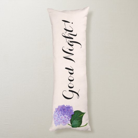 Good Morning Pink Hydrangea Body Pillow Lichaamskussen (Achterkant (Verticaal))