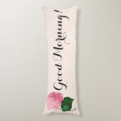 Good Morning Pink Hydrangea Body Pillow Lichaamskussen (Voorkant Verticaal)