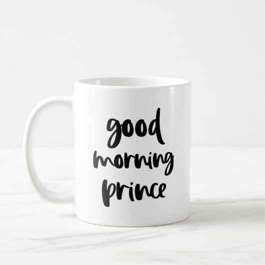 Good Morning Prince Black Moderne Typografie Mok (Links)
