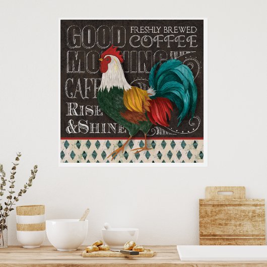 Good Morning Rooster Poster (Keuken)