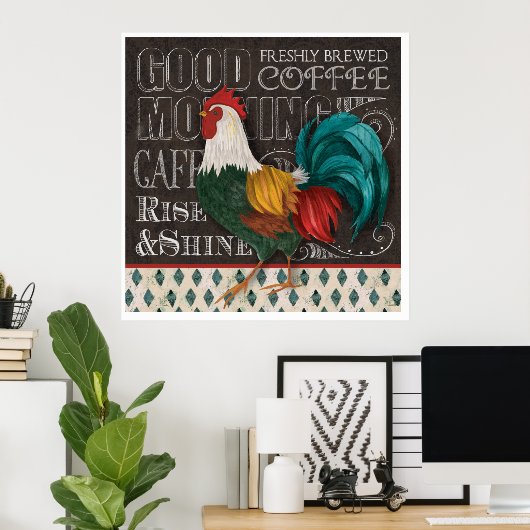 Good Morning Rooster Poster (Thuiskantoor)