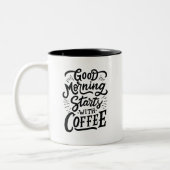 Good Morning Starts with Coffee, Tweekleurige Koffiemok (Links)