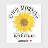 Good Morning Sunflower - Aangepaste naam Sticker (Vel)