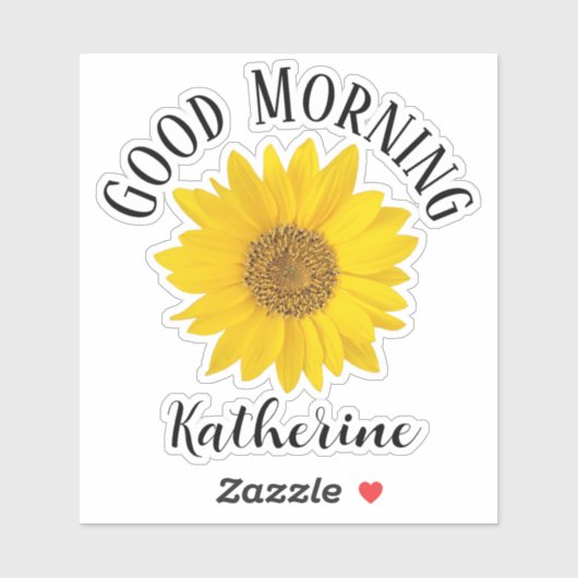 Good Morning Sunflower - Aangepaste naam Sticker (Vel)