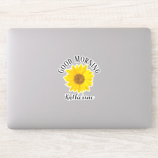 Good Morning Sunflower - Aangepaste naam Sticker (Computer)
